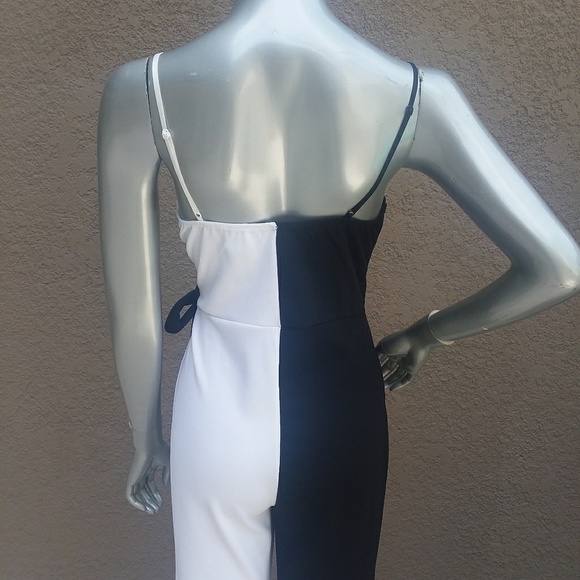 💃 two tone black & white jumpsuit - Picture 8 of 8